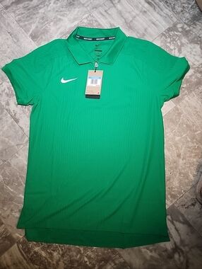 Nike Court Dri-FIT ADV Textured Tennis Polo Men's Medium Green Slim HQ0792 310